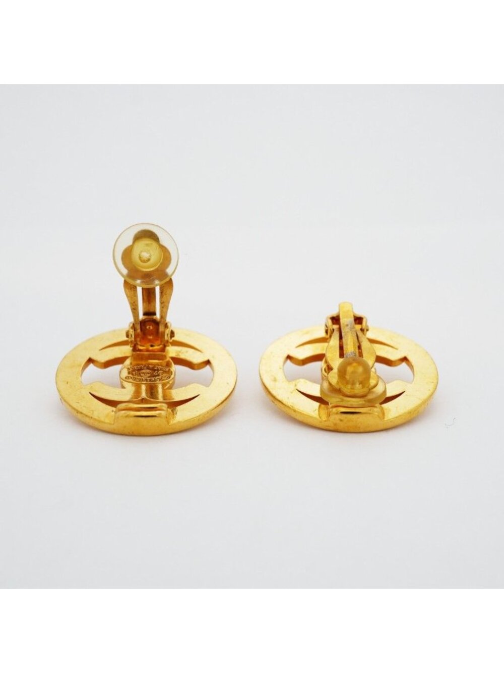Chanel Earrings Vintage CC Logo Turnlock Round - Picture 3 of 5